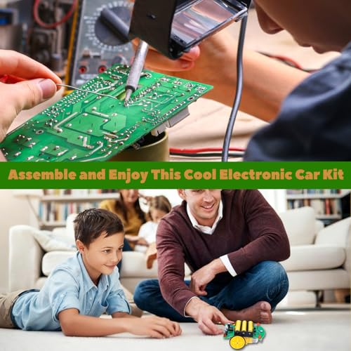 MiOYOOW DIY Remote Control Car Kit, Soldering Practice Kit for School | Move Forward/Backward, Turn, Stop, Adjustable Speed, Robot Car Soldering Kit, STEM Electronics Project for Students - color: Remote Control Car Kit