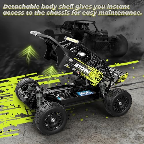 HAIBOXING 18856, 1:18 Desert Off-Road RC Truck Fast 36km/h 4WD Electric Car | RTR Splash-Proof, Hobby Grade for Kids, Beginners and Adults; Dual Batteries for Extended Outdoor Fun - Remote Control RC Toy - color: Yellow