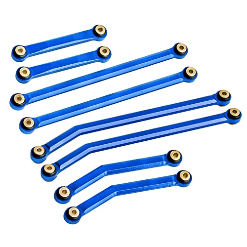 Hobbypark High Clearance Links Set Aluminum Upgrades Linkage for Axial SCX24 Deadbolt AXI90081 B17 Upgrades 1/24 RC Crawler Car (Blue) - color: Blue