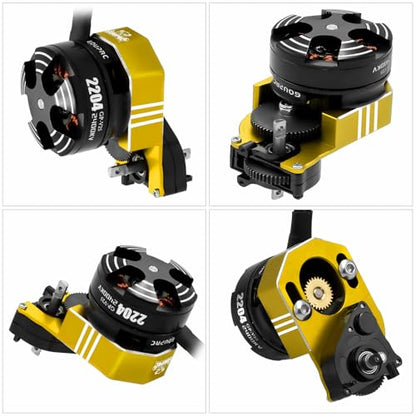 GOUPRC 2204 2400KV Brushless Outrunner Motor with Transmission & 30A Brushless Mini Esc for SCX24 Axial 1/24 Remote Control Car Truck Crawler Black & Gold - color: Black Gold