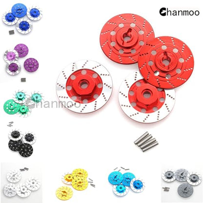 1/10 RC Aluminum Alloy 12mm Hex Drift Wheels Rim Tires Hub Brake Disc Compatible with 1/10 RC On Road Rally Touring Racing Street Car Traxxas Tamiya HSP HPI Redcat Racing 4PCS (Sky-Blue) - color: Sky-blue