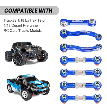 Hobbypark Metal Turnbuckle Aluminum Camber Links Toe Links with Rod Ends Steering Linkage Set for Traxxas 1/18 LaTrax Teton Upgrades Desert Prerunner, Replace 7636 (Navy Blue) - color: Navy Blue