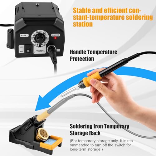 Siziviki 936A I Soldering Station Iron Kit, 45W | Micro Soldering Practice Set for Electronics, ESD-Safe, Minimalist Operation, Fast Heating & Temp Control 302°F–572°F