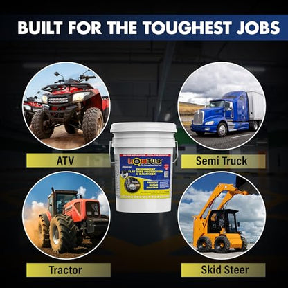 Premium Heavy Duty Tire Sealant - Permanent Flat Tire Protection for Industrial On and Off Road Tires - Maintain Air Pressure, Balance - Seal Up to 3/4"" Punctures and All Slow Leaks (5 Gal) - size: 5 gal