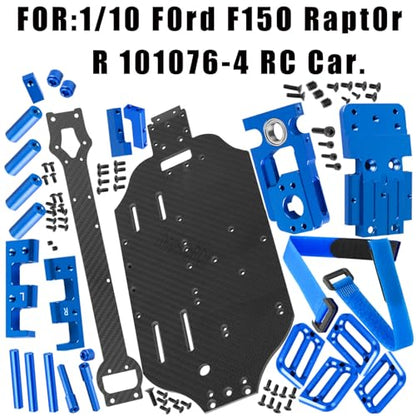 RC Upgrades Parts for 1/10 F0rd F15O Rapt0r R 101076-4,RC Carbon Fibre Chassis Protect Armor Skid Plate Guard Hops Up,Navy Blue - color: Navy Blue（for 1/10）