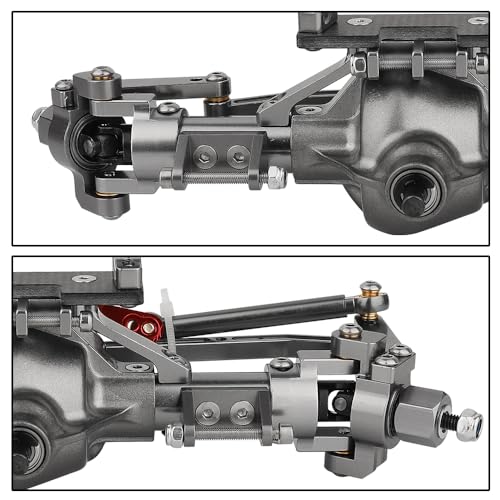 Aluminum Front Rear Complete Axle Set with Enhanced Axle Shaft for Axial SCX10 RC4WD D90 1/10 RC Crawler Upgrade Parts (Titanium Front+Rear) - color: Titanium Front+rear