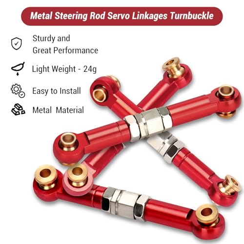 daitoku Metal Steering Rod Servo Linkages Turnbuckle for MJX Hyper Go H16BM H16GT H16DR 16207 16208 16209 16210 1/16 RC Car Upgrade Parts