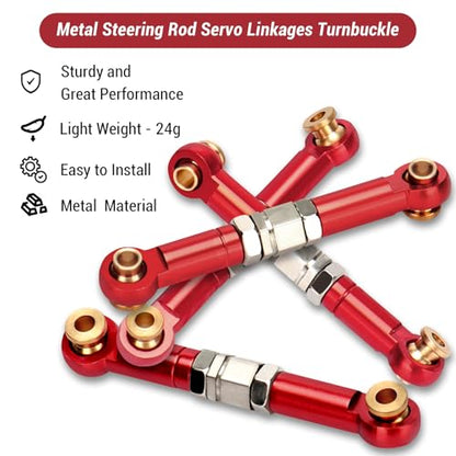daitoku Metal Steering Rod Servo Linkages Turnbuckle for MJX Hyper Go H16BM H16GT H16DR 16207 16208 16209 16210 1/16 RC Car Upgrade Parts