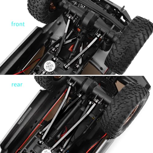 RCHUBAM 7Pcs RC Chassis Links High Clearance Aluminum Links Set Compatible with Axial SCX24 1/24 GX 470 RC Crawler Upgrade Accessory (Black) | Aluminum Chassis Link Kit, RC Crawler Upgrade Parts,2 Color-Black/Red - style: Black