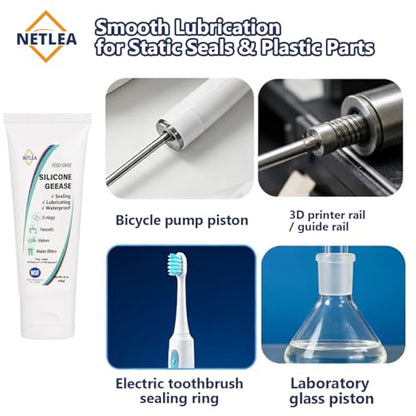 Silicone Grease 3.2oz–Dielectric for O-Rings & Electrical Connectors | NSF certified. High-temp & insulating. Non-drip. For spark plugs, auto & marine. Protects against moisture & corrosion