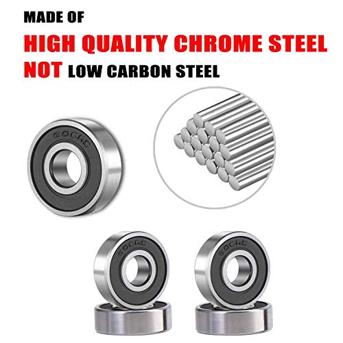 608-2RS Bearing 8x22x7mm, C3, Rubber Sealed Steel 30-Pack - size: 608-2rs(30 Pack)