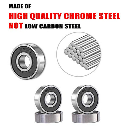 608-2RS Bearing 8x22x7mm, C3, Rubber Sealed Steel 30-Pack - size: 608-2rs(30 Pack)