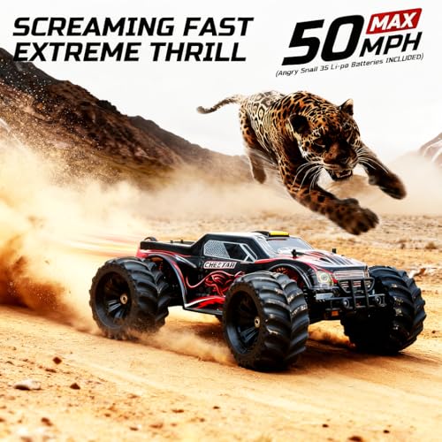 JLBRACINGRC 1/10 Brushless RC Cars for Adults, 80+ KPH, 4WD RC Trucks |120A ESC Monster Trucks, All-Terrain Off-Road Big Remote Control Car,IPX7 Waterproof Hobby RC Cars Gift