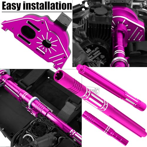 Upgrade Parts for 1/10 Granite/Senton 3S BLX Mega 550,Shocks&Gearbox&Arms&Caster Blocks hubs&25T Servo Saver&Steering Bellcranks&CVD&Support&Transmission&Center Driveshafts&Links,Pink - color: Pink(for 1/10 arrma)