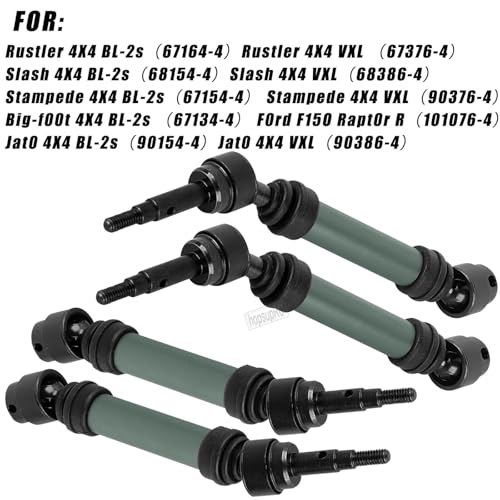 RC Upgrades Part for Stampede Slash Rustler JatO 4X4 VXL/BL-2s,RC #45 Steel CVD Drive Shafts,Harden Front Rear Driveshaft Axles Hops up(4PCS),Replace #9051#9052 Titanium - color: Titanium(4pcs)