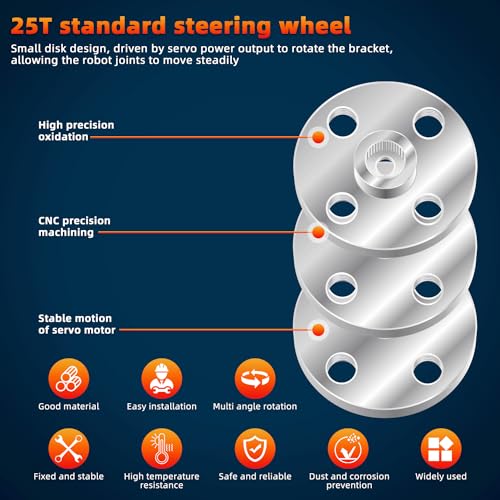 20Pcs Servo Horn Metal Aluminum 25T Silvery Servo Disc of Mg995/996 | CNC machined aluminum alloy,robust and durable. Standard 25T spline.Perfect for robot claws multiple high-torque servo models - style: 20Pcs Servo Disc