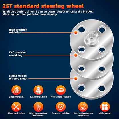 20Pcs Servo Horn Metal Aluminum 25T Silvery Servo Disc of Mg995/996 | CNC machined aluminum alloy,robust and durable. Standard 25T spline.Perfect for robot claws multiple high-torque servo models - style: 20Pcs Servo Disc