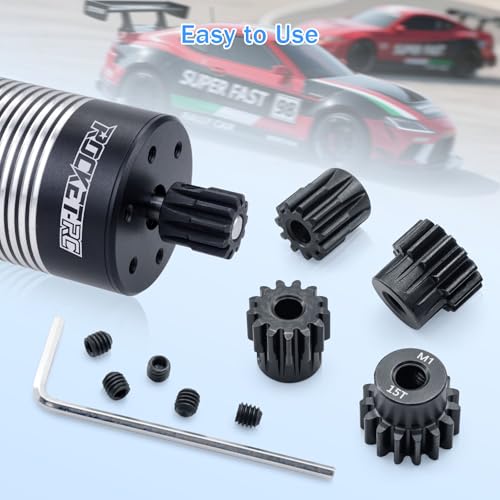 Metal Steel M1 Pinion Gear 11T 12T 13T 14T 15T 5mm Shaft Motor Gears with Hex Key for 1/8 RC Car Brushless Brush Motor Parts - size: 11T 12T 13T 14T 15T