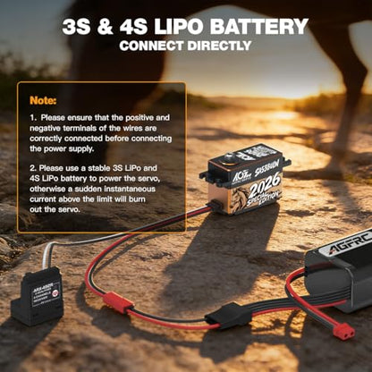 AGFRC 34KG 16.8V Waterproof Low-Profile RC Servo (A53BULW 2026) | 0.073Sec, 4S Direct Power, Brushless, Programmable, Fits 1/10 & 1/8 RC Cars/Trucks, 2026 Special Edition
