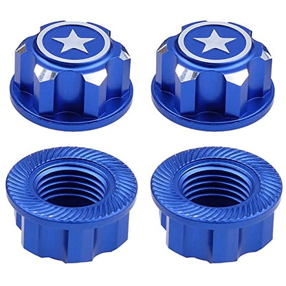 17mm Wheel Nuts 17mm Wheel Wrench Tool for Traxxas Maxx WideMaxx E Revo 2.0 Summit T-Maxx RC Monster Truck Wheels Tires (w/Blue Nut) - color: W/Blue Nut