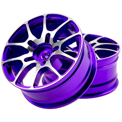 Aluminum Alloy 1/10 On-Road Racing Touring Drift Car Wheel Rims 12mm Hex Hub 26mm Width Compatible with Tamiya TT01 Kyosho RedCat Sakura D4 XIS HSP 1/10 RC Car (Purple) - color: Purple