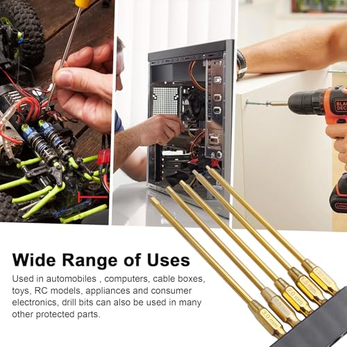 1.27mm 1.5mm 2.0mm 2.5mm 3.0mm Hex Bit Set Allen Wrench Drill Bits Compatible with Power Drills Impact Driver Electric Screwgun RC Tool Kit (5-Pack)