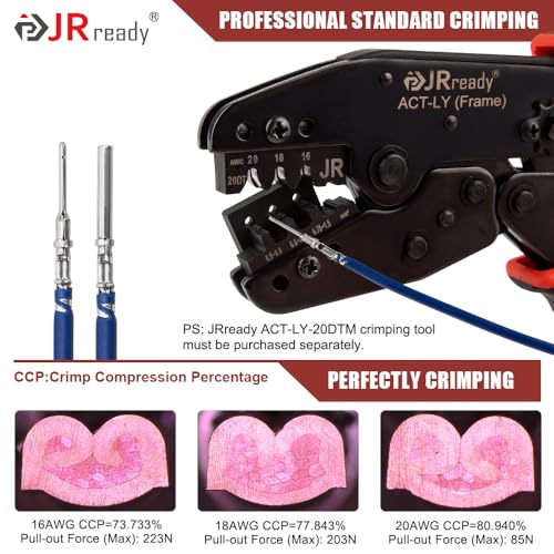 JRready Deutsch DTM Connector Terminal Kit Size 20,Male Pins 1060-20-0122/ Female Sockets 1062-20-0122 Open Barrel Style Contacts for Wire Gauge 16-22AWG,ST6256-100 Stamped & Formed Contacts Set - size: #20 Stamped Contacts(16-22AWG) 7.5A (Max)