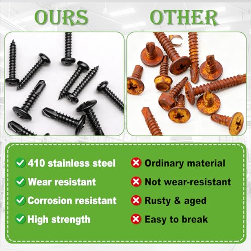 mxuteuk #8#10 & M2 M3 M4 Self Tapping Screws Kits,410 Stainless Steel Truss Head Self Drilling Screws and Carbon Steel Phillips Pan Head Self Tapping Screws for Plastic,Wood (1095PCS - size: BK #8 #10 & M2 M3 M4 Kit, style: Truss & Pan Head