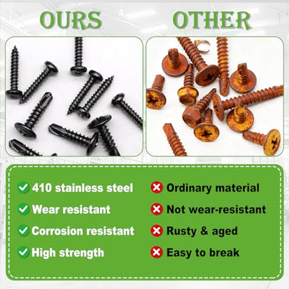 mxuteuk #8#10 & M2 M3 M4 Self Tapping Screws Kits,410 Stainless Steel Truss Head Self Drilling Screws and Carbon Steel Phillips Pan Head Self Tapping Screws for Plastic,Wood (1095PCS - size: BK #8 #10 & M2 M3 M4 Kit, style: Truss & Pan Head
