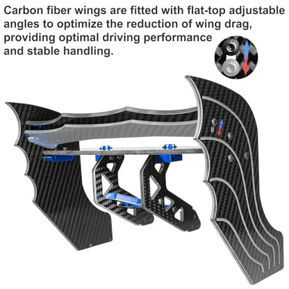 LRFHL 1/7 Carbon Fiber Tail Rear Wing for 1/7 ARRMA Limitless V2 F1, Blue | Adjustable Tail Rear Wing RC Upgrade Part - color: Blue Tail Wing