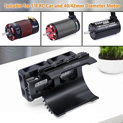 Surpass Hobby 30mm RC Car Cooling Fan 27000RPM Motor Heatsink with Metal Heatsink for 1/7 1/8 RC Car Diameter 40-42mm Brushless Motor - style: Black