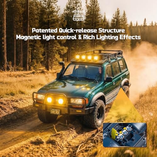 FMS 1/10 LC80 Brushless RC Crawler, FCX10 Toyota & OVR RC Rock Crawler with Lighting and Two-Speed, Hobby Grade Offroad RC Car for Adults, RS (Green)