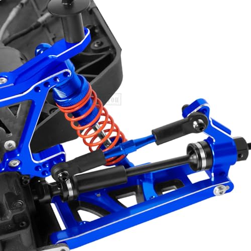 Aluminum Big Bore RC Shock Absorber Upgrades Part for 1/10 Slash 2WD 4x4,Stampede 2WD 4X4,Rustler 2WD 4X4,Hoss 2WD 4X4,Alloy 4PCS Front Rear RC Shocks w/Golden spring,Navy Blue - color: Navy Blue - Upgrades Part