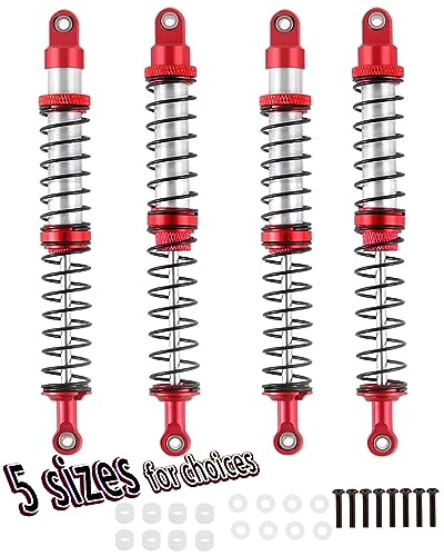 120mm 7075 Front Rear Shocks Absorber Damper Upgrades for 1/10 RC Hobby Cars,4PCS Aluminum Full Metal RC Shocks Absorber,Red - size: 120 MM (4.72 in)
