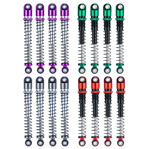 RC-Hub 4Pcs Aluminum Shock Absorber Damper 48mm for 1/24 Axial SCX24 90081 Deadbolt AXI00001 AXI00002 AXI00004 AXI00005 AXI00006 RC Crawler Car(Purple+Black) - color: Purple+Black