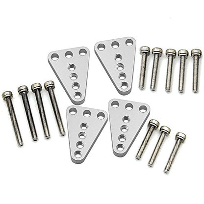 4PCS Aluminum Front Rear Shock Absorber Mount, Silver | Adjust Height Bracket, Upgrades, For 1/10 Axial SCX10 I II, RC Crawler Car - color: Silver