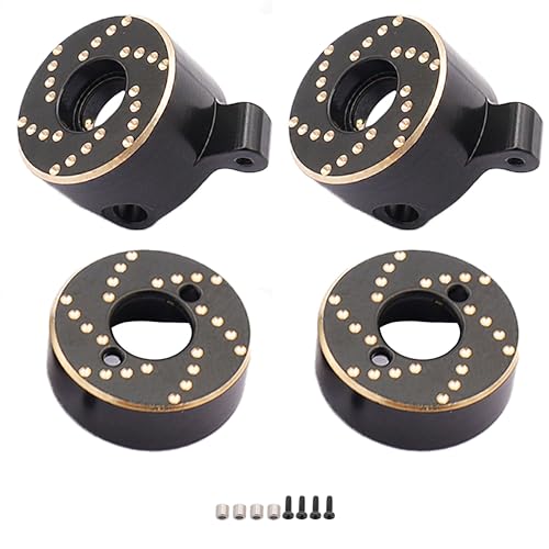 Brass Steering Knuckles & Rear Axle Weights for 1/30 Scale RC Crawler | Black Coating,CNC Machined,Heavy Duty Upgrade Parts,Easily install,Precision Fit