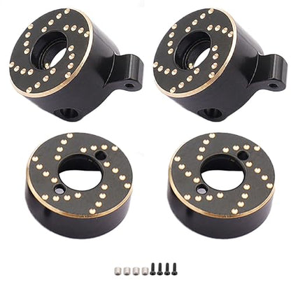 Brass Steering Knuckles & Rear Axle Weights for 1/30 Scale RC Crawler | Black Coating,CNC Machined,Heavy Duty Upgrade Parts,Easily install,Precision Fit