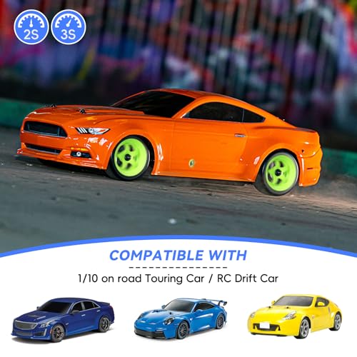 1/10 RC Drift Tires and Wheels 12mm Hex Hard Tyre for RC Drifting Car, Also Fit 1/12 1/14 1/16 Scale Models, Set of 4