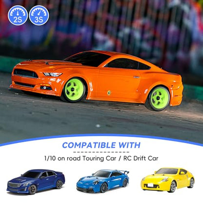 1/10 RC Drift Tires and Wheels 12mm Hex Hard Tyre for RC Drifting Car, Also Fit 1/12 1/14 1/16 Scale Models, Set of 4