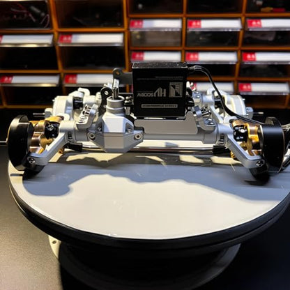  Front Rear Portal Axle Set CNC Aluminum & Brass 4WS Axles for 1/10 RC Crawler Axial Capra 1.9 UTB Cheater Rigs LCG Chassis Upgrade Parts (Black Front) - color: Black Front