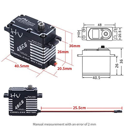JX Servo CLS-HV7346MG 46KG Coreless Servo Motor 7.4V Digital Servo High Precision Steel Gear Full CNC Servo with 25T Servo Horn