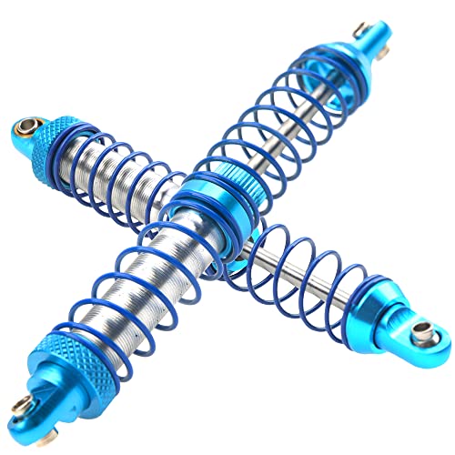 4Pcs Vgoohobby Metal Shocks Absorber Adjustable Dampers Compatible with Axial SCX10 Traxxas TRX4 D90 90046 Redcat Gen7 1/10 RC Crawler Car (Blue,100mm) - size: 100mm