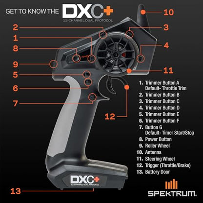Spektrum DXC+ 12-Channel DSMR+ Transmitter with SR615 Receiver, SPM6130