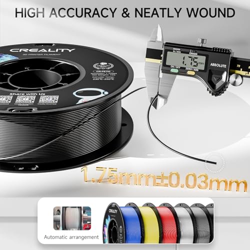 Official CREALITY PETG 3D Printer Filament 1.75mm 4KG Black*4 | High Precision Strong Toughness, Odorless Better Flow Moistureproof 3D Printing Ender Filament - color: Petg-4kg -Black&black&black&black, size: 1.75 mm