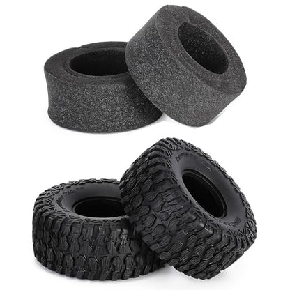 2.2" RC Crawler Tires with Foam Inserts, 4Pcs 135mm All Terrain Rubber Tires for 1/8 1/10 Short Course Truck Desert Racer – Compatible with TRX4 TRX6 RBX10 KM4 MJX H8H