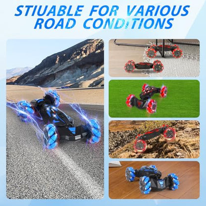 Gesture RC Car, 4WD Gesture Sensing RC Stunt Car Toys for 8-13 Ages Boys Girls, Drift Hand Controlled Remote Control Twist Cars 360° Rotation with Lights Music for Birthday Gifts