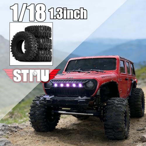 STMU 1.3'' RC Crawler Tires for 1/18 1/24 TRX4M SCX24 FCX18 FCX24 RC Crawler Car (Tires) - color: Tires