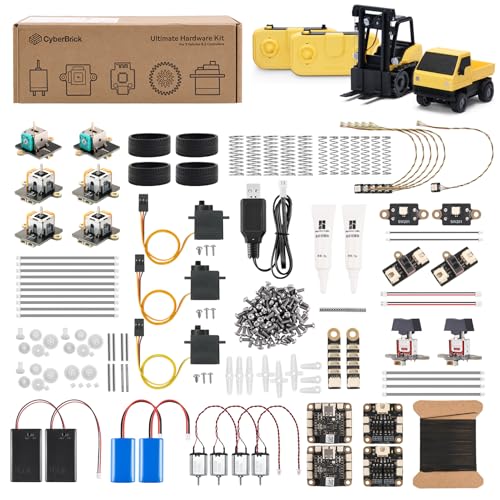 Makerworld CyberBrick Ultimate Hardware Kit ZK003 (2 Vehicle,2 Remote),3D Printing STEM,DIY Build RC Car& Programmable Robotics Set,Modular Coding Electronics Learning Set for Bambu Lab Maker - size: ZK003 - Cyberbrick Ultimate