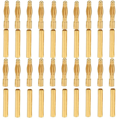 20 Pairs Gold-Plated 2MM 2.0MM Banana Plug Bullet Male and Female Connector Adapter for RC Lipo Battery ESC Motors (2.0MM) - size: 20 Pairs 2.0MM